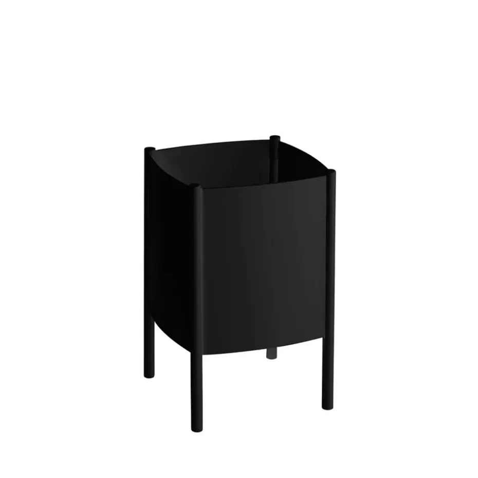 Maceta Konvex Pot, Negro, pequeña Ø23 cm