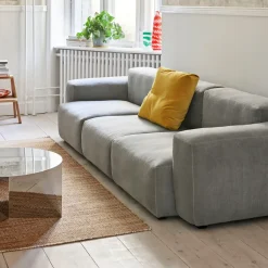 Mags Soft Low sofá de 3 plazas, Sense cognac-costura gris claro