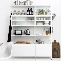 Módulo de aparador Molto 840, Blanco, incl. marco de metal blanco