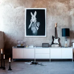 Módulo de aparador Molto 560, Blanco, incl. marco de metal blanco