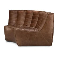 Módulo de esquina N701 redondeado 90°, Cuero Chestnut