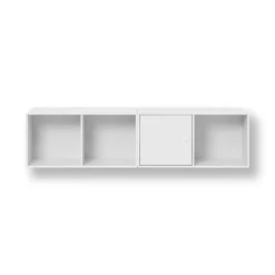 Módulo de estantería Line colgado en pared 1 puerta, New white 101