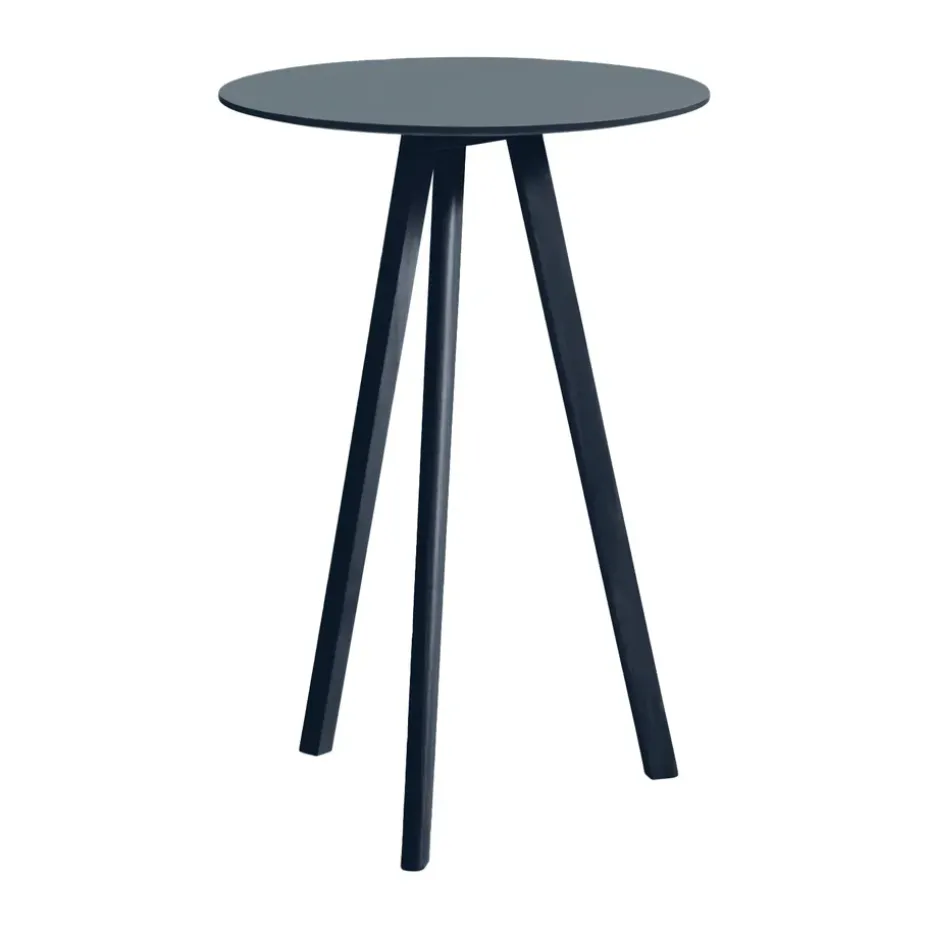 Mesa alta CPH20 2.0, Ø70 cm, Smokey blue linoleum-Deep blue