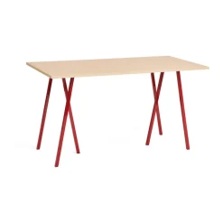 Mesa alta Loop Stand incl. support 87,5x180 cm, Maroon red-clear lacq. oak