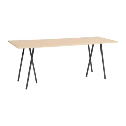 Mesa alta Loop Stand incl. support 92,5x250 cm, Black-clear lacq. oak