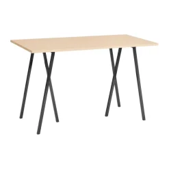 Mesa alta Loop Stand incl. support 77,5x160 cm, Black-clear lacq. oak