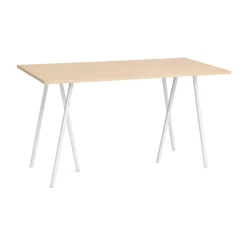 Mesa alta Loop Stand incl. support 87,5x180 cm, White-clear lacq. oak