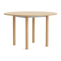 Mesa Annex Round, Aluminio oxidado – roble lacado, Ø120 cm