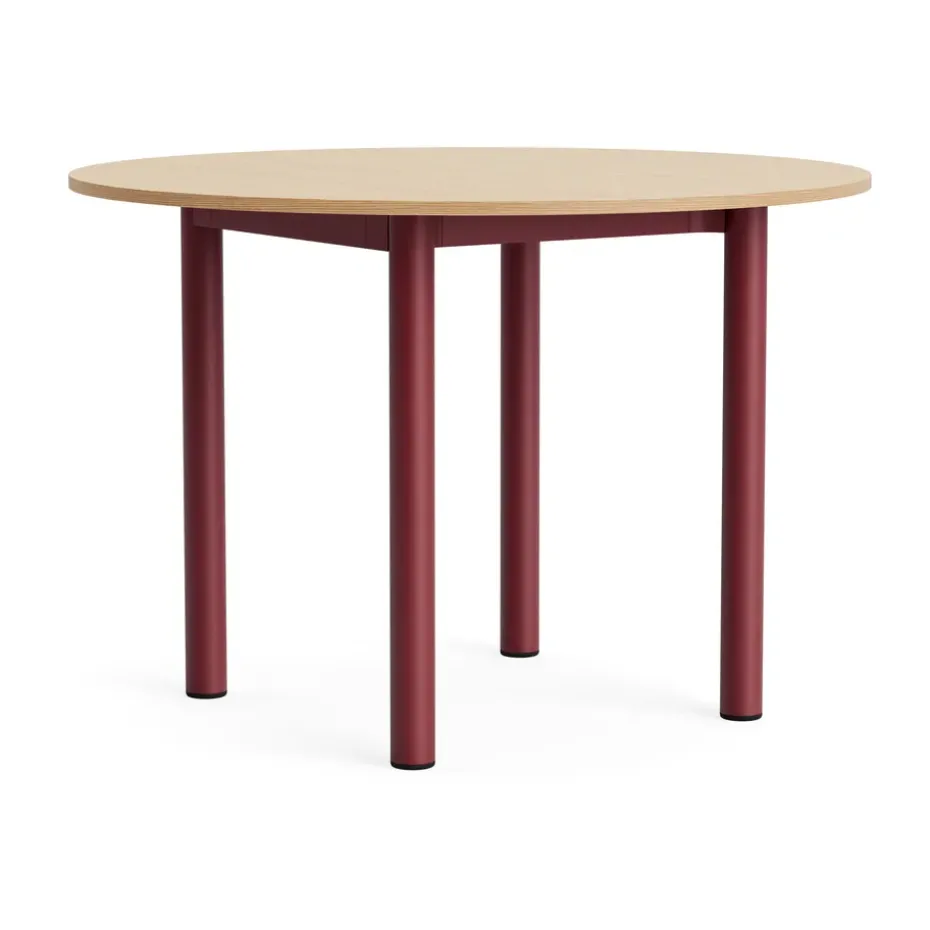 Mesa Annex Round, Roble lacado – barn red aluminium, Ø110 cm