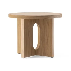 Mesa Auxiliar Androgyne de roble Ø50 cm, Roble-Tablero de mesa