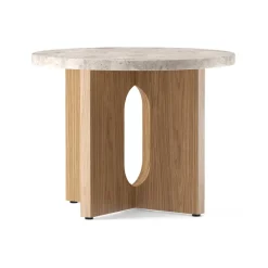 Mesa Auxiliar Androgyne de roble Ø50 cm, Tablero Kunis Breccia