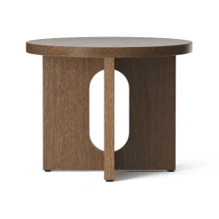 Mesa Auxiliar Androgyne de roble oscurecido Ø50 cm , Tablero de roble teñido de oscuro