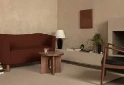 Mesa Auxiliar Androgyne de roble oscurecido Ø50 cm , Tablero de roble teñido de oscuro