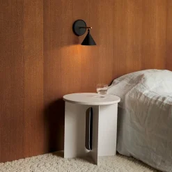 Mesa auxiliar Androgyne, Marble ivory, ø42 cm, base de acero ivory