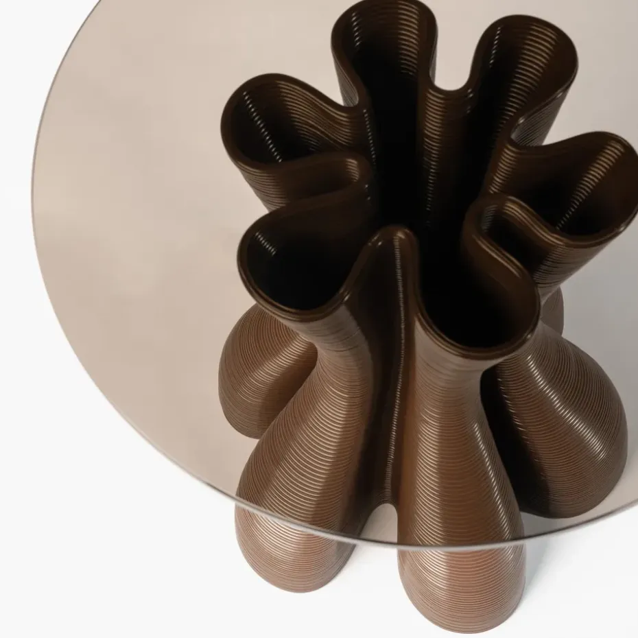 Mesa auxiliar Anemone Ø50 cm, Chocolate