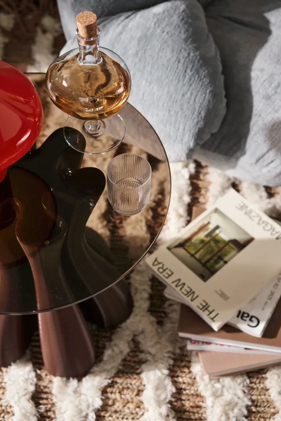 Mesa auxiliar Anemone Ø50 cm, Chocolate