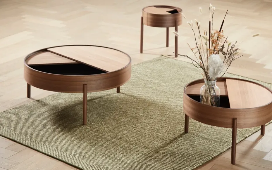 Mesa auxiliar Arc Ø89 cm, Nogal