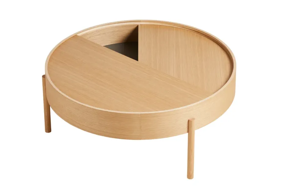 Mesa auxiliar Arc Ø89 cm, Roble tratado con aceite