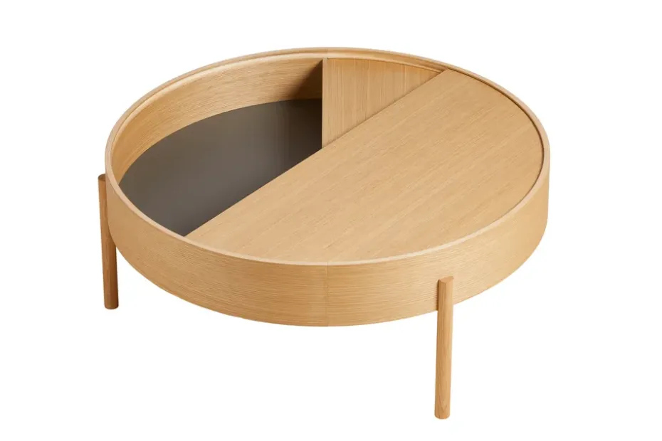 Mesa auxiliar Arc Ø89 cm, Roble tratado con aceite