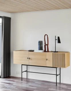 Mesa auxiliar Array, 180 cm, Roble pigmentado blanco