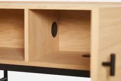 Mesa auxiliar Array baja, 150 cm, Roble pigmentado blanco