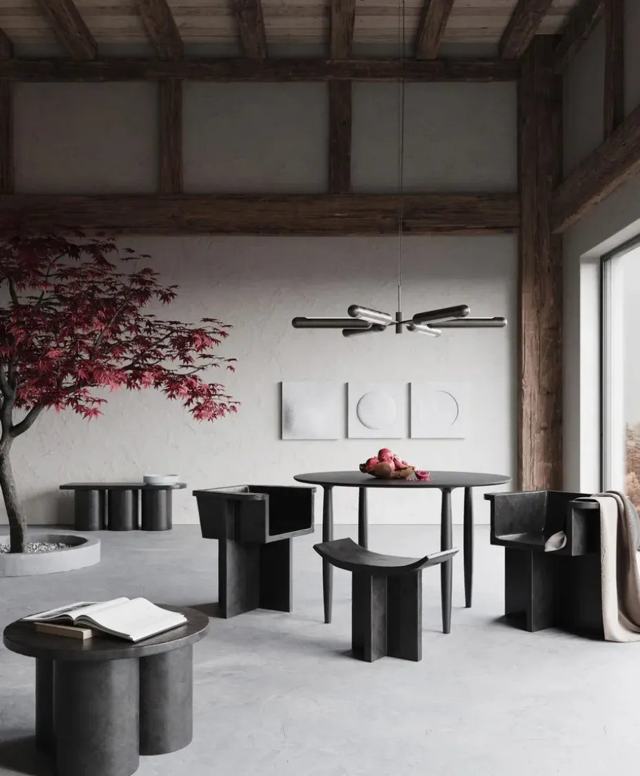 Mesa auxiliar Big Foot low Ø65 cm, coffee