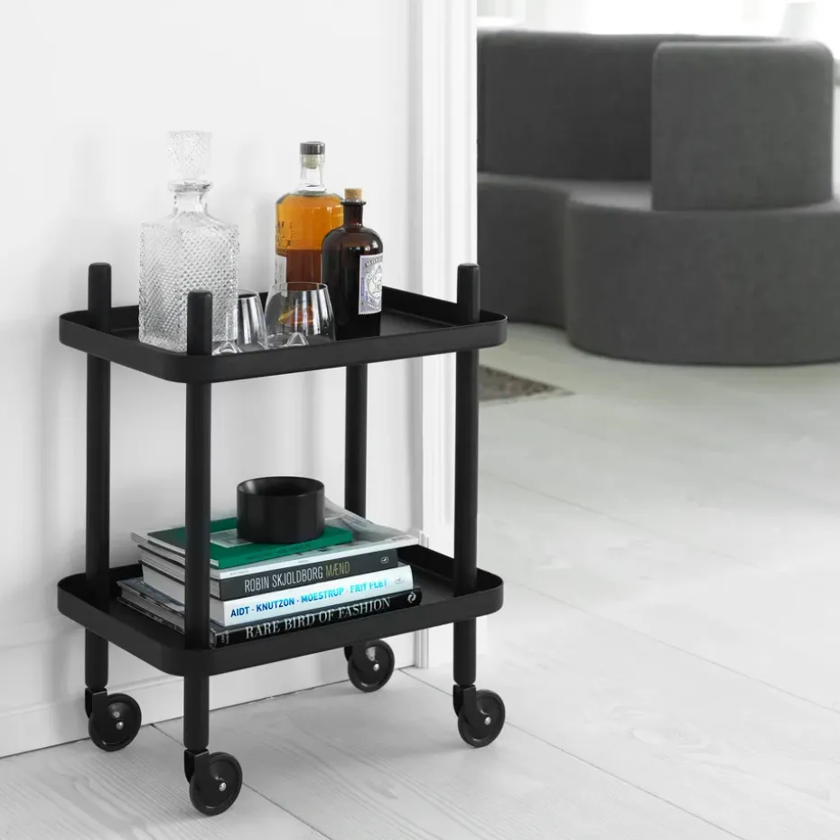 Mesa auxiliar Block, negro-negro