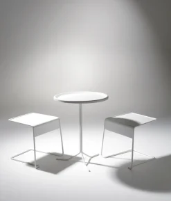 Mesa auxiliar Bong Ø40x72 cm, Blanco