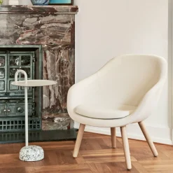 Mesa auxiliar Bowler, Cream white-granite