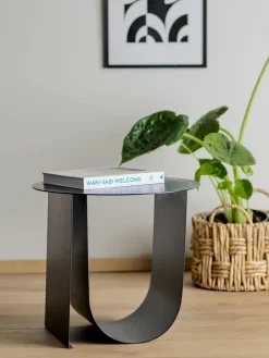 Mesa auxiliar Cher Ø43 cm, Negro