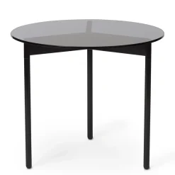 Mesa auxiliar con bastidor inferior negro From Above Ø52 cm, Gris