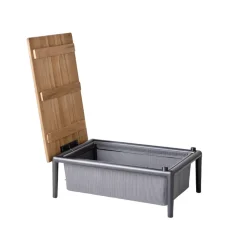 Mesa auxiliar Conic, Grey, teak