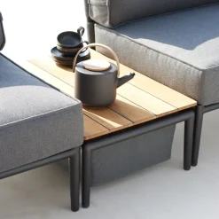 Mesa auxiliar Conic, Light grey, teak