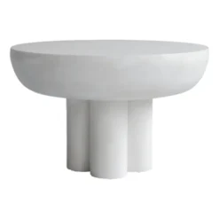 Mesa auxiliar Crown low Ø65 cm, bone white