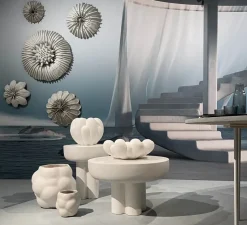 Mesa auxiliar Crown low Ø65 cm, bone white