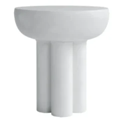 Mesa auxiliar Crown tall Ø45 cm, bone white