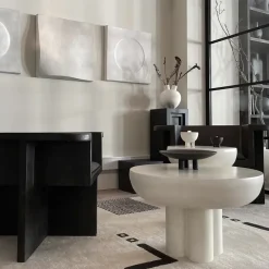 Mesa auxiliar Crown tall Ø45 cm, bone white