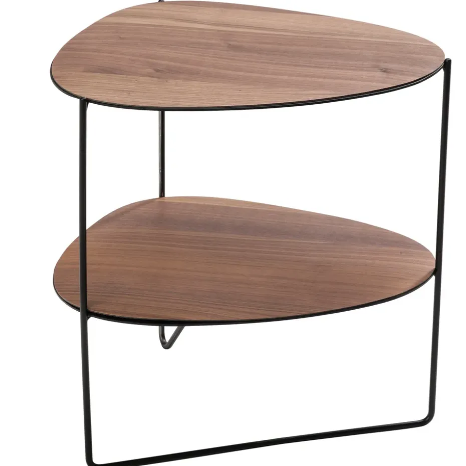 Mesa auxiliar Curve Double, nogal