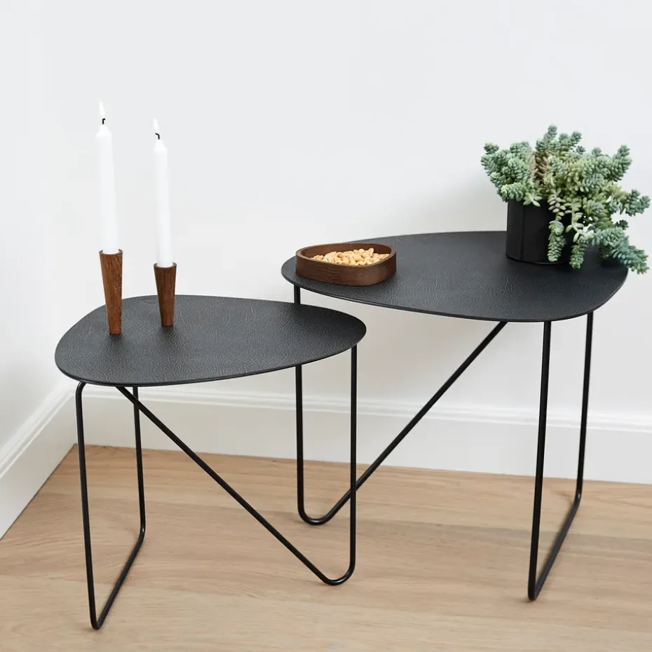 Mesa auxiliar Curve Hippo L, Black-anthracite