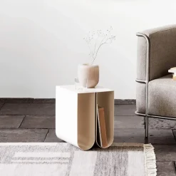 Mesa auxiliar Curved, Beige