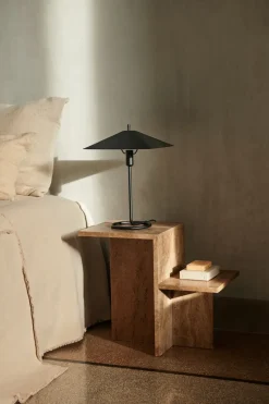 Mesa auxiliar Distinct 59,5x35x50 cm, Dark Brown Travertine