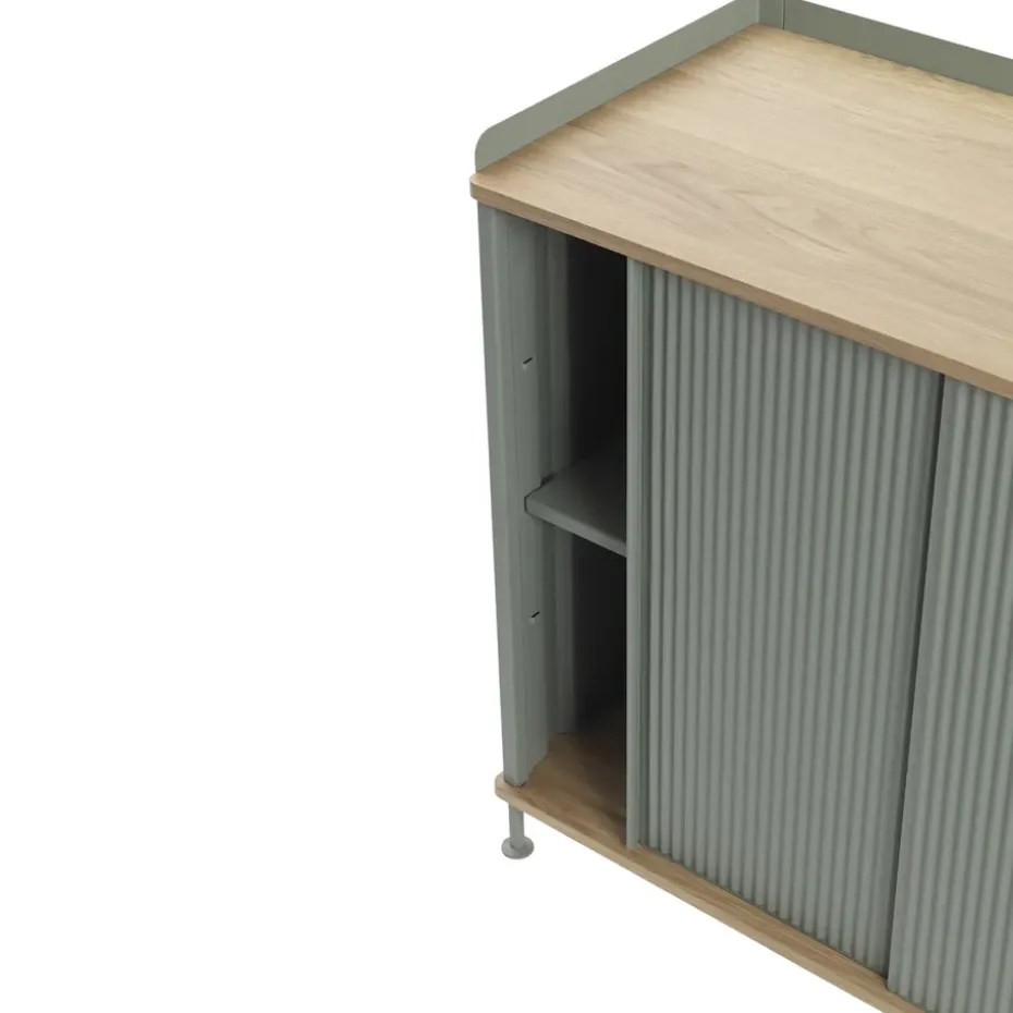 Mesa auxiliar Enfold baja 125x45x63 cm, Oak-Dusty green