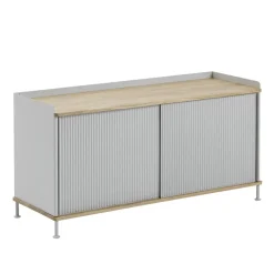 Mesa auxiliar Enfold baja 125x45x63 cm, Oak-Grey