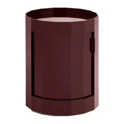 Mesa auxiliar Facet Cabinet low pies/ruedas 49 cm, Burgundy