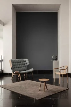 Mesa auxiliar Fin Ø40 cm, Light smoked