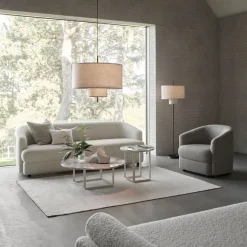 Mesa auxiliar Florence, mármol gris du marais, ø50 cm, soporte negro