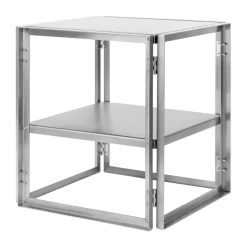 Mesa auxiliar Foldable 40x40 cm, Acero inoxidable cepillado