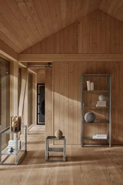 Mesa auxiliar Foldable 40x40 cm, Acero inoxidable cepillado