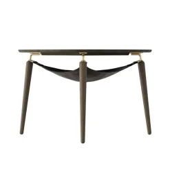 Mesa auxiliar Hang Out, Roble oscuro-latón