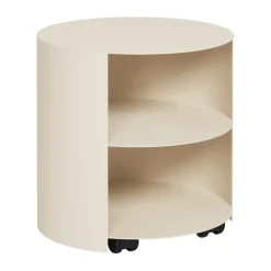 Mesa auxiliar Hide Ø38x41 cm, Light ivory textured